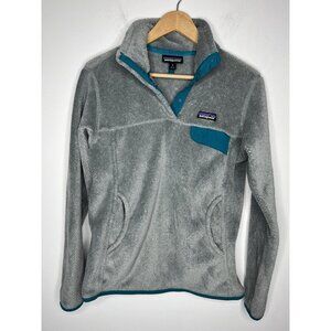 Patagonia Women’s Sweater Size Medium Gray Teal Re Tool Snap T Fleece Pullover